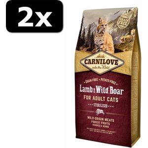2x CARNILOVE LAMB/WILD BOAR STERI 6KG