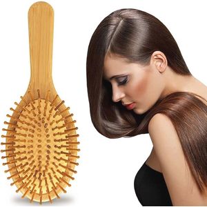 Ontwarrende Houten Haarborstel met Massage Effect voor Alle Haartypen