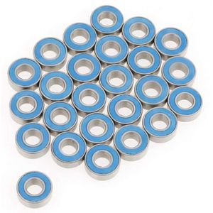 Allecto Plus - Cuscinetti a Sfera MR115-2RS Blauw Metalen - Set van 25 stuks - Rubber Afgedicht - 5x11x4 mm - Hoge Kwaliteit
