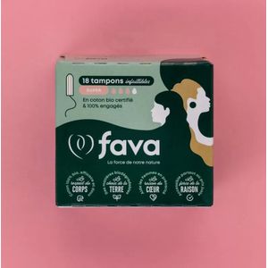 Fava | Biologische tampons | 4 dozen | Super | katoen | 72 stuks