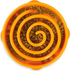 Slow Feed Interactive Bloat-Stop Voederbak voor honden, large, oranje
