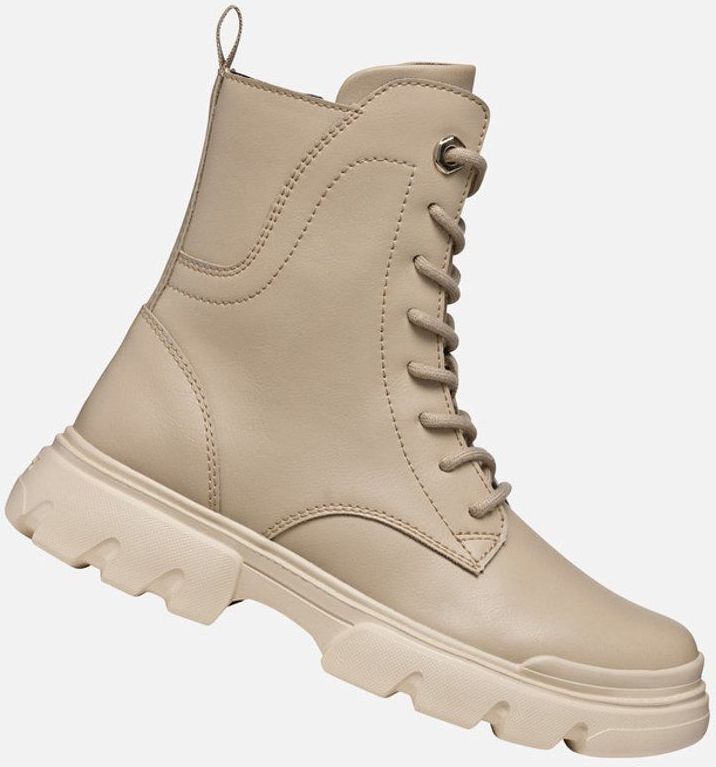 Geox - Junette - Veterboots - Beige - Met Zij-elastiek