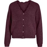 Vila - Vicutie Rev Glitter Knit - Vest - Bordeauxrood - Dames