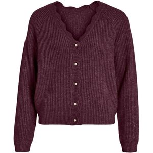 Vila - Vicutie Rev Glitter Knit - Vest - Bordeauxrood - Dames