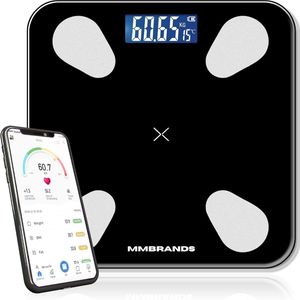 Personen Weegschaal Digitaal Zwart - Slimme Weegschaal Met Lichaamsanalyse - Hoge Precisie - BMI Analyse