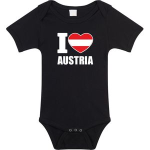 I love Austria baby rompertje zwart jongens en meisjes - Kraamcadeau - Babykleding - Oostenrijk landen romper 80