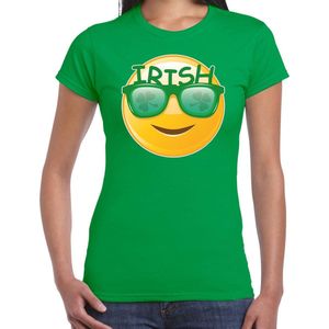 St. Patricks day t-shirt groen voor dames - Irish emoticon - Ierse feest kleding / outfit / kostuum L