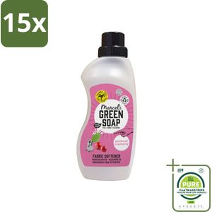 15 x Marcel's Green Soap - Wasverzachter - Patchouli & Cranberry - Zachte frisheid - 30 Wasbeurten - 750 ml - Grootverpakking - Wasverzachter - Biologisch Afbreekbaar - Vegan - Milieuvriendelijk - Natuurlijke Ingrediënten
