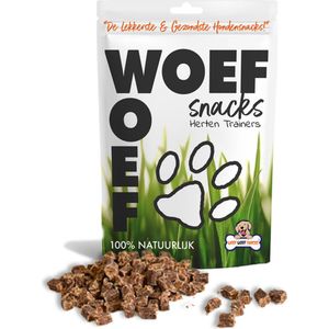 Woef Woef Snacks Hondensnacks Herten Trainers - 1.00 KG - Trainingssnacks Hondensnoepjes - Gedroogd vlees - Hert - vanaf 2 maanden - Geen toevoegingen