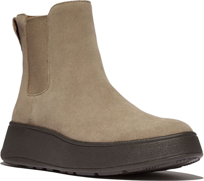 FitFlop - F-Mode Suede Flatform Chelsea Boots - Taupe - Schoen