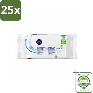 25 x NIVEA - Reinigingsdoekjes - Verfrissend - Verwijdert Waterbestendige Make-up - 7 Doekjes - Grootverpakking - Reinigen - Make-up Remover - Gezichtsdoekjes - NIVEA - Vitamine E
