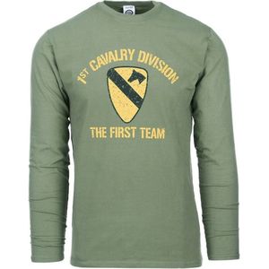 Fostex WWII Series - T-shirt First Cavalry Division long sleeve (kleur: Groen / maat: XL)