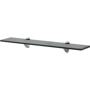 vidaXL Zwevende Schappen - 60x10 cm - Set van 2 Zwevende Plank - Wandplank - Glazen Schap - Zwarte Kast - Modern Design