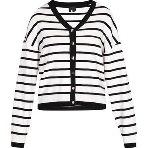 DreiMaster - Classic Look - Gebreid Vest - Zwart / Wit