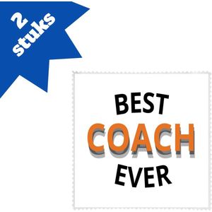 Akyol - best coach ever brillendoekjes - Coach - een coach - sport - verjaardagscadeau - klein cadeautje - kado - gift - 17,8 bij 17,8 cm - 2 stuks