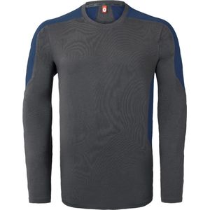 HAVEP T-shirt lange mouw Bicolor 10073 - Charcoal/Indigo Blauw - XL