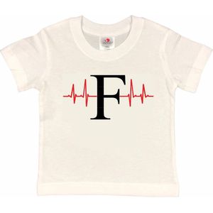 Rotterdam Kinder t-shirt | Feyenoord hartslag | Verjaardagkado | verjaardag kado | grappig | jarig | Rotterdam | Feyenoord | cadeau | Cadeau | Wit/rood/zwart/rood | Maat 86/92