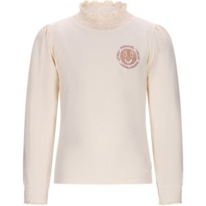 Moodstreet Laure Smock-neck Top Tops & T-shirts Meisjes - Shirt - Ecru - Maat 98/104