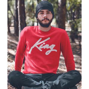 King / Queen Trui Premium Red (King - Maat 4XL) | Koppel Cadeau | Valentijn Cadeautje voor hem & haar