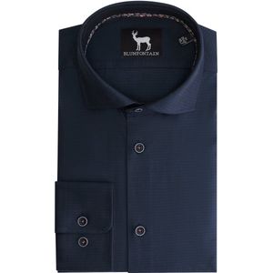 GENTS - Overhemd Uni - Katoen - Navy - Maat S/S