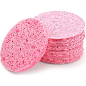 50 stuks gecomprimeerde gezichtssponzen - Herbruikbare natuurlijke schoonheidssponzen - Voor het reinigen en exfoliëren van het gezicht - Voor dagelijkse huidverzorging en het verwijderen van make-up - Gezichtswassponzen
