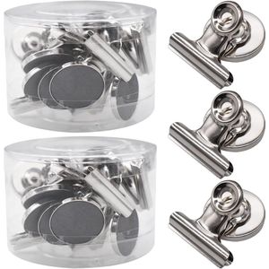 24 Stuks Magnetische Clips Metalen Magnetische Haken Clip Clips Super Sterke Magnetische Clips Koelkastmagneet Clips met Clip voor Koelkast Prikbord Kantoor Keuken