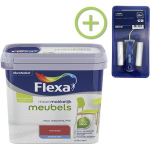 Flexa - Mooi Makkelijk Verf - Meubels - Mooi Rood - 750 ml + Lakroller