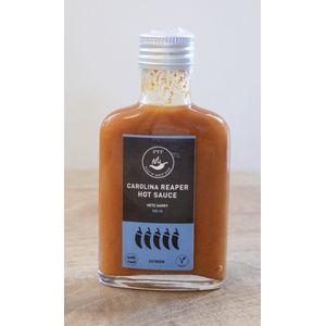 Saus Met Pit - Hete Harry Saus - Carolina Reaper Hot Sauce (2,2 miljoen Scoville) - Handgemaakt in Nederland van ingrediënten van de Lokale Boer, Volledig Natuurlijk, Glutenvrij, Vegan, Keto-friendly - Hete Harry Saus van Saus Met Pit - 100ml