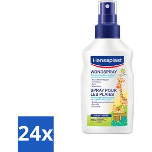 Hansaplast - Kids Wondspray - Wondreiniging voor Kinderen - Wondontsmetting - 100 ml - Voordeelverpakking - 24 stuks