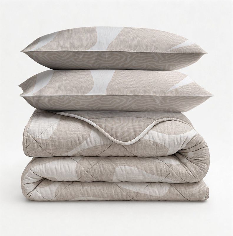 Sleeptime 2 in 1 Dekbed zonder Overtrek Drifty - Dekbed - 200 x 200 cm + 2 x kussenslopen 60x70 - Zand