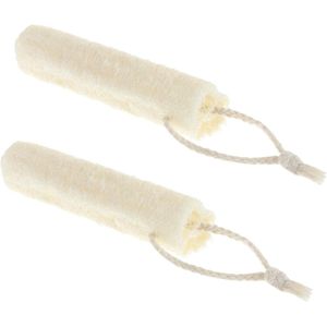 Allecto plus - Natuurlijke Loofah Spons voor Douche en Bad Exfoliatie - Body Scrubber voor Vrouwen en Mannen - Grote Zachte Spa Luffa Spons - Exfoliërende - Gemakkelijk Schuimend - 2 Stuks