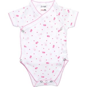 Beeren Bodywear Overslag Romper Met Korte Mouw - Hartjes - Maat 74/80 25-004