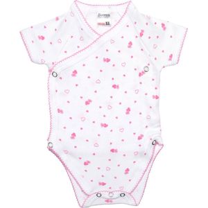 Beeren Bodywear Overslag Romper Met Korte Mouw - Hartjes - Maat 74/80 25-004