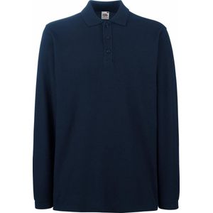 Fruit Of The Loom Heren Premium Poloshirt Met Lange Mouwen (Donker Marine)