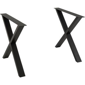 J-Line tafel Poten Kruis - staal - zwart
