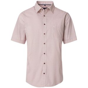 CASA MODA Sport Casual Fit Overhemd - Wit met Oranje en Blauw Dessin - Popeline