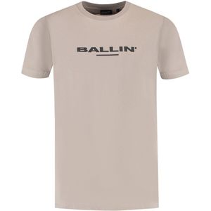 Ballin Amsterdam - Heren Regular fit T-shirts Crewneck SS - Taupe - Maat XXL