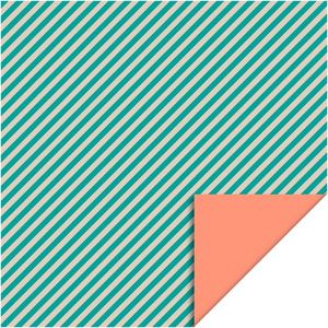 Cadeaupapier / inpakpapier - Stripes Turquoise Blue - Salmon - 70cm breed