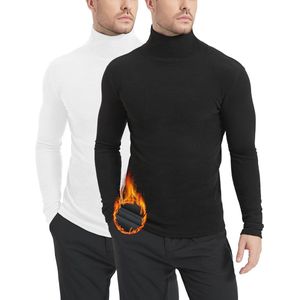 Heren 2-Pack Thermische Coltrui met Fleece Voering - Lange Mouwen Basislaag Sweaters