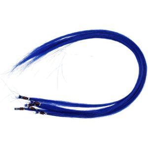 6 x  Funny Kinder Color Hair Extensions Blauw  35 cm