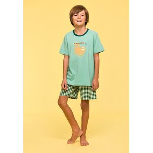 Woody pyjama jongens - luiaard - munt - 251-10-PZA-Z/730 - maat 98