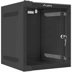 Lanberg - Mural Rackkast - 28x31 Cm - Compacte Wandkast - Zwart - Staal