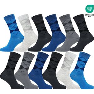12 Pack - Gianvaglia Heren Sokken 12-pack katoen maat 39-42 SK-207