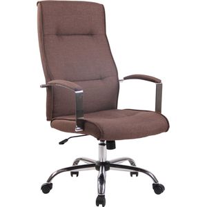 Bureaustoel - Ergonomische bureaustoel - Design - In hoogte verstelbaar - Stof - Bruin - 63x72x124 cm