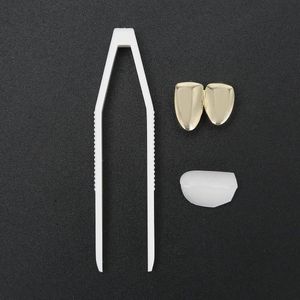 Tanden Brace Modieuze Metalen Dubbele Tanden Decoratie Sieraden voor Halloween Hiphop Street Party(Goud) - Messing Plating