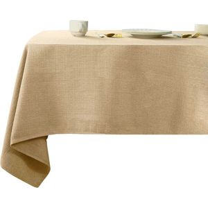 Divineness tafelkleed linnen - beige - waterafstotend - 130 x 180 cm