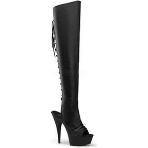 Pleaser - DELIGHT-3019 Plateau Laarzen - US 12 - 42 Shoes - Zwart