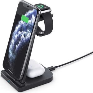 Draadloze oplader - 3 in 1 draadloze oplaadstation - geschikt voor iWatch - Airpods - iphone -