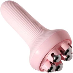 Massager - Vijf ballen - Beenvormende massager - Ontspannende buikrol - Knedende buik- en taillemeridiaanmassager - Roze