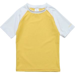 Snapper Rock - UV Rash top voor kinderen - Korte mouw - Geel/Wit - maat 14 (149-155cm)